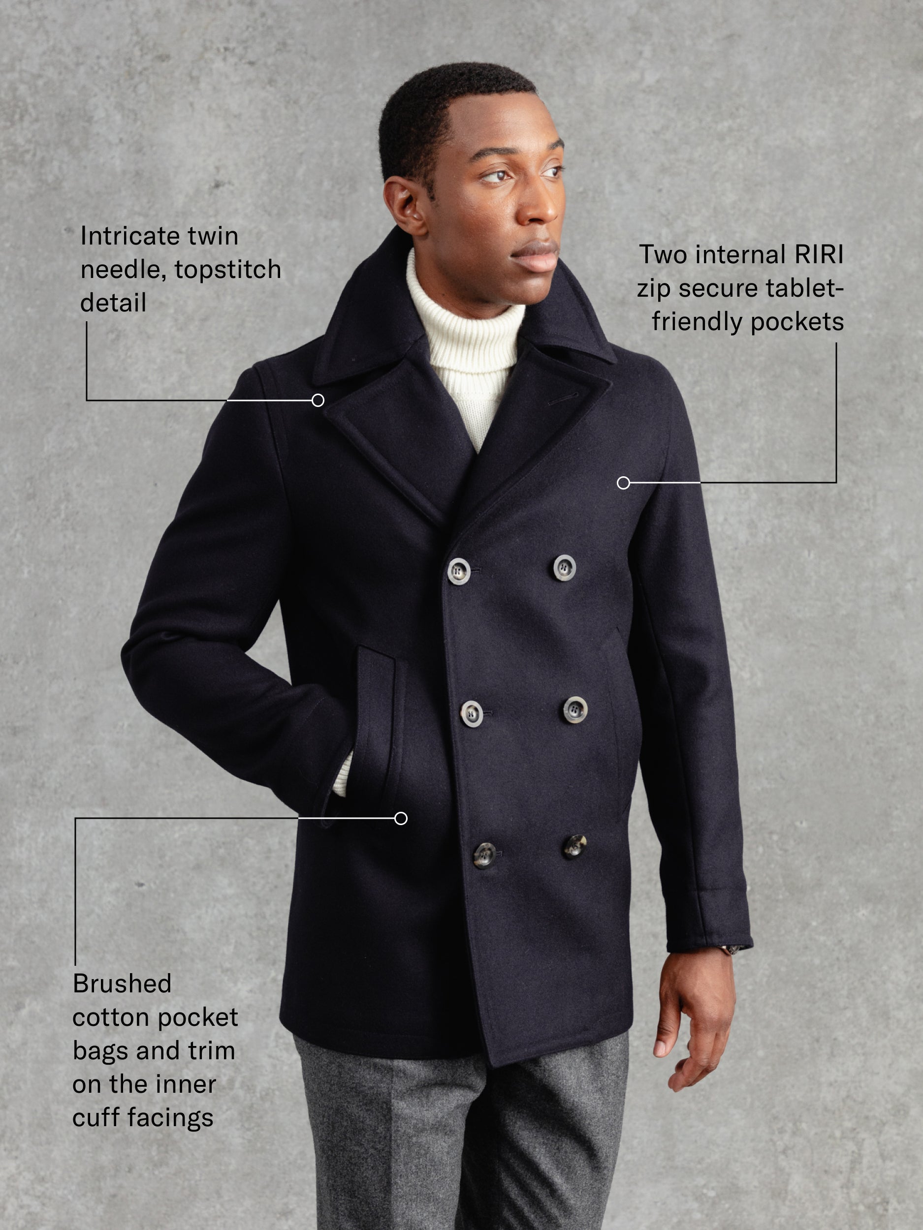 The Manchester Peacoat Navy