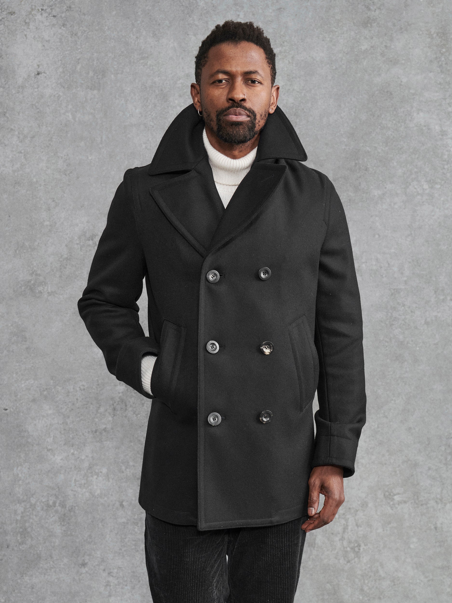 The Black Peacoat Black 2 XS