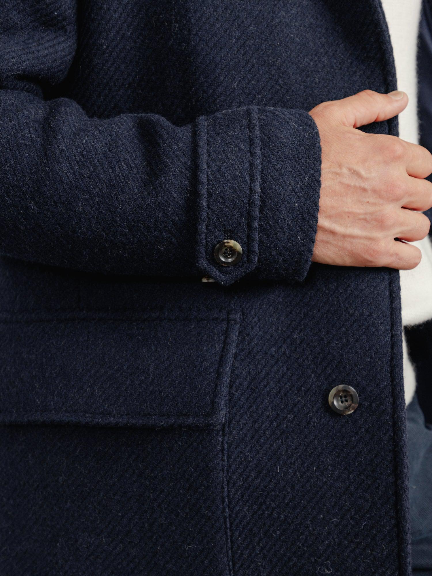 The Deluxe Belted Overcoat - Navy Twill – PrivateWhite V.C.