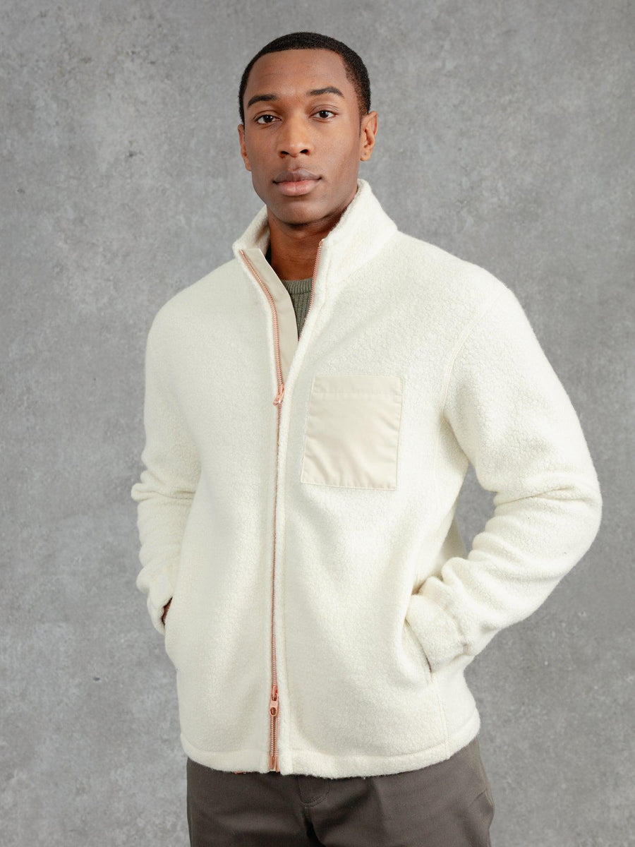 The Zip Up Fleece Jacket - Flake White – PrivateWhite V.C.