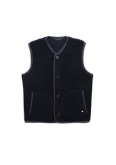 The Fleece Button Down Vest - Ink