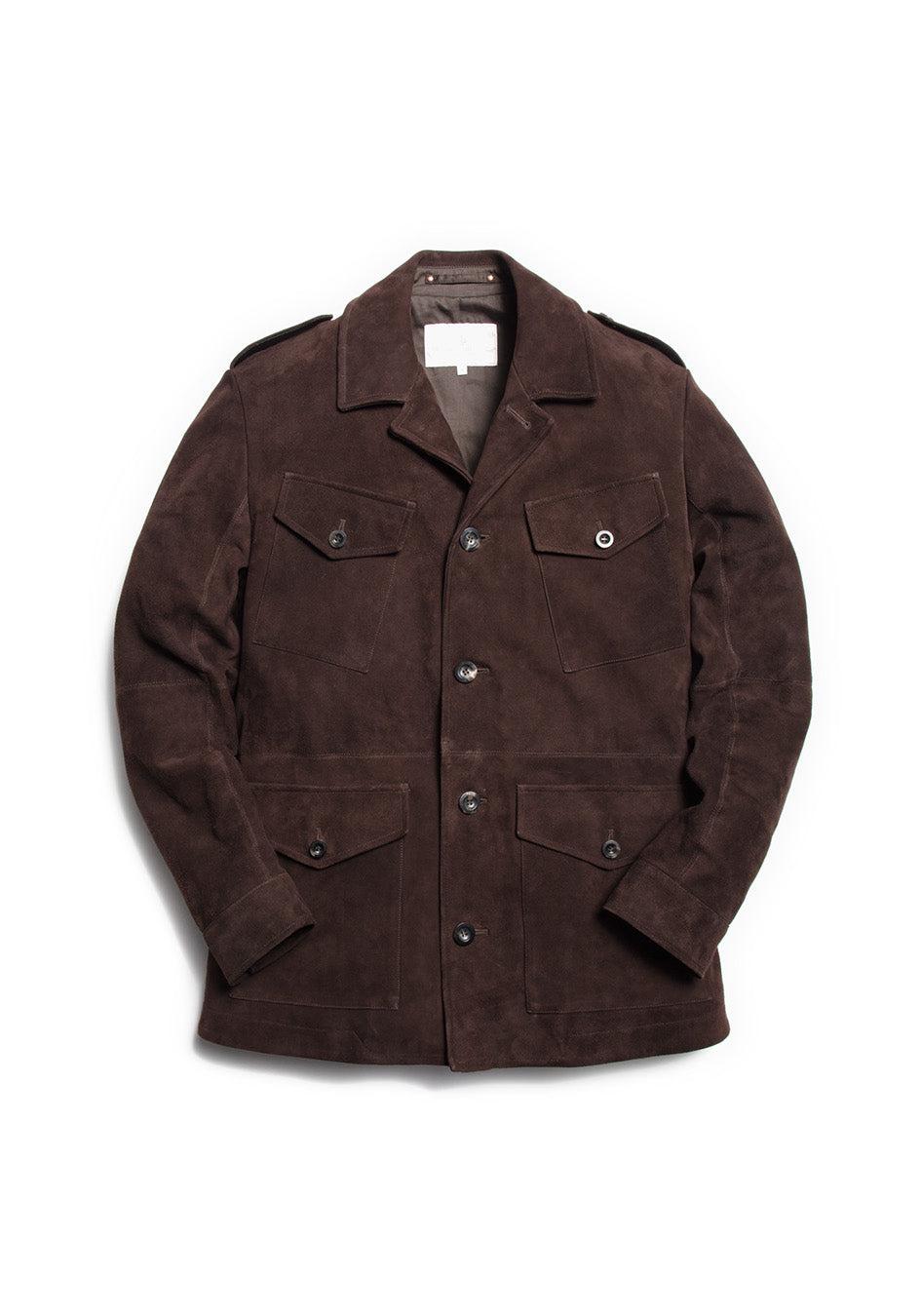 The Suede Revere Jacket - Bark