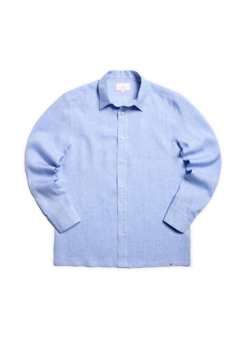 The Victor Linen Shirt - Azure – PrivateWhite V.C.