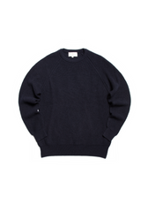 The Cashmere Raglan Crew Neck - Midnight