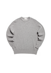 The Cashmere Raglan Crew Neck - Smoke