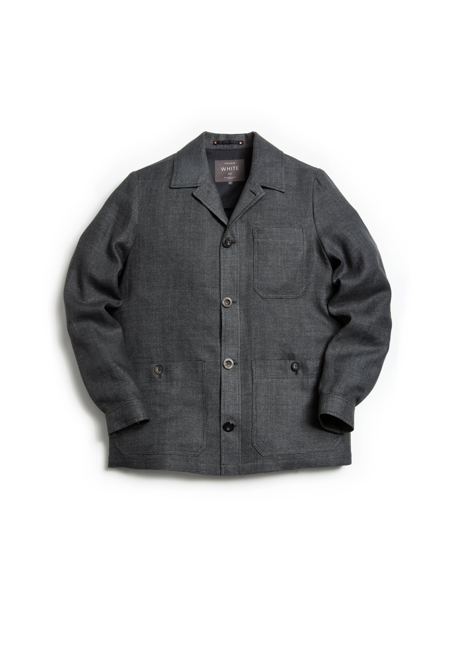 The Mayfair Linen Shacket Charcoal 2 XS